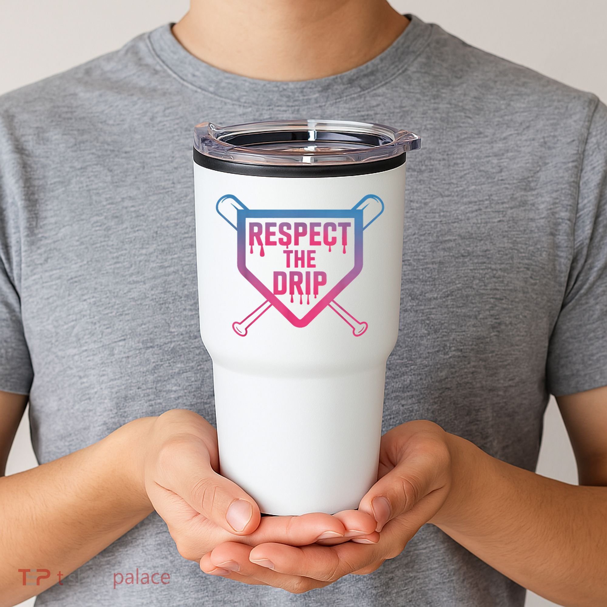 Baseball Respect The Drip Home Plate Drip Ice Cream Tumbler