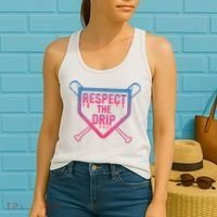 Baseball Respect The Drip Home Plate Drip Ice Cream Women's Tank Top thumb 2