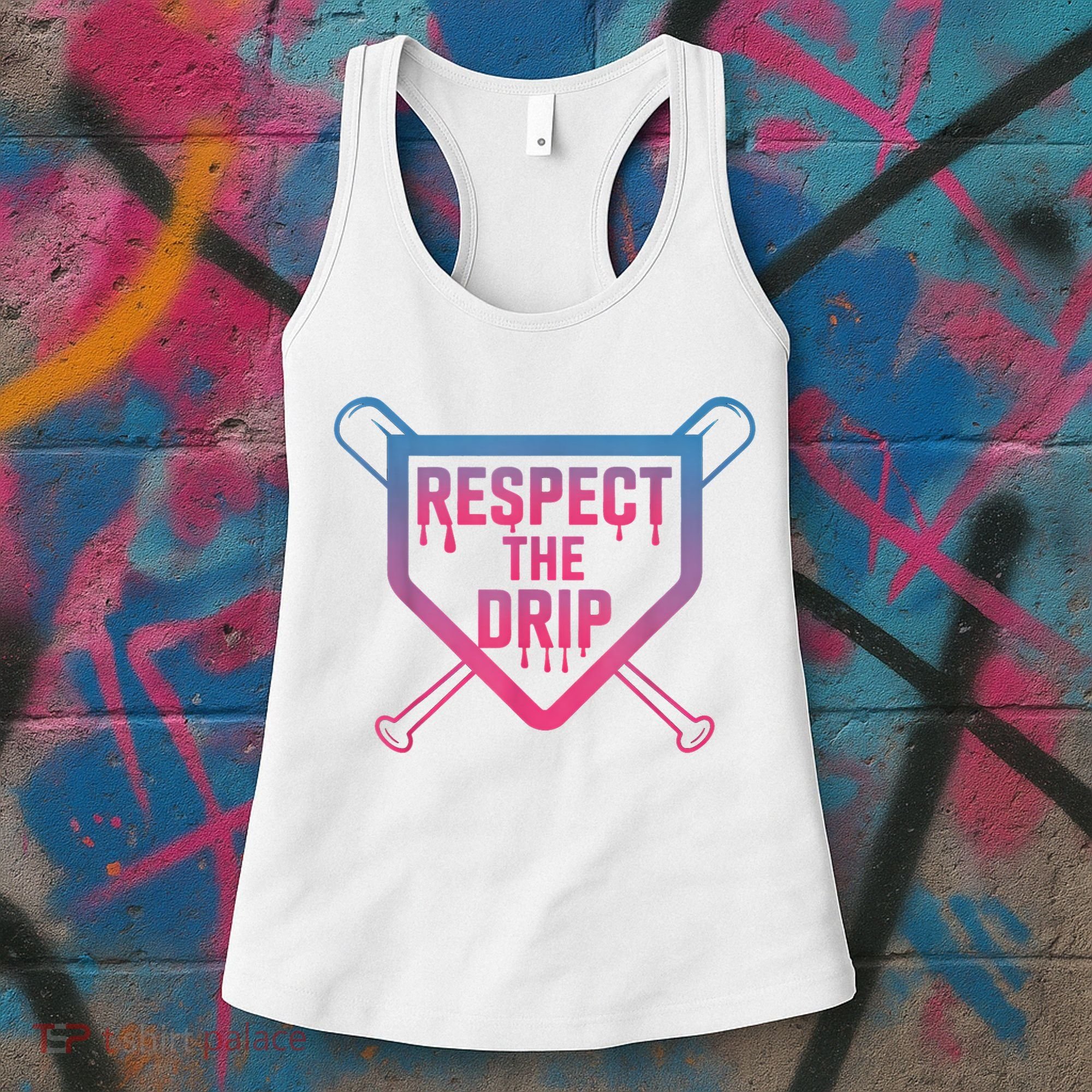 Baseball Respect The Drip Home Plate Drip Ice Cream Women's Tank Top