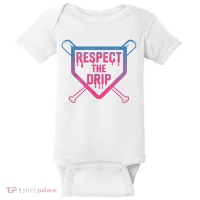 Baseball Respect The Drip Home Plate Drip Ice Cream Baby Bodysuit