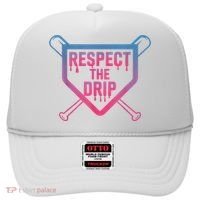 Baseball Respect The Drip Home Plate Drip Ice Cream Hat thumb 0