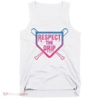 Baseball Respect The Drip Home Plate Drip Ice Cream Tank Top thumb 0