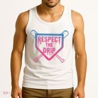 Baseball Respect The Drip Home Plate Drip Ice Cream Tank Top thumb 3
