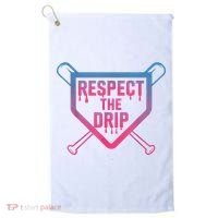Baseball Respect The Drip Home Plate Drip Ice Cream Golf Towel thumb 0