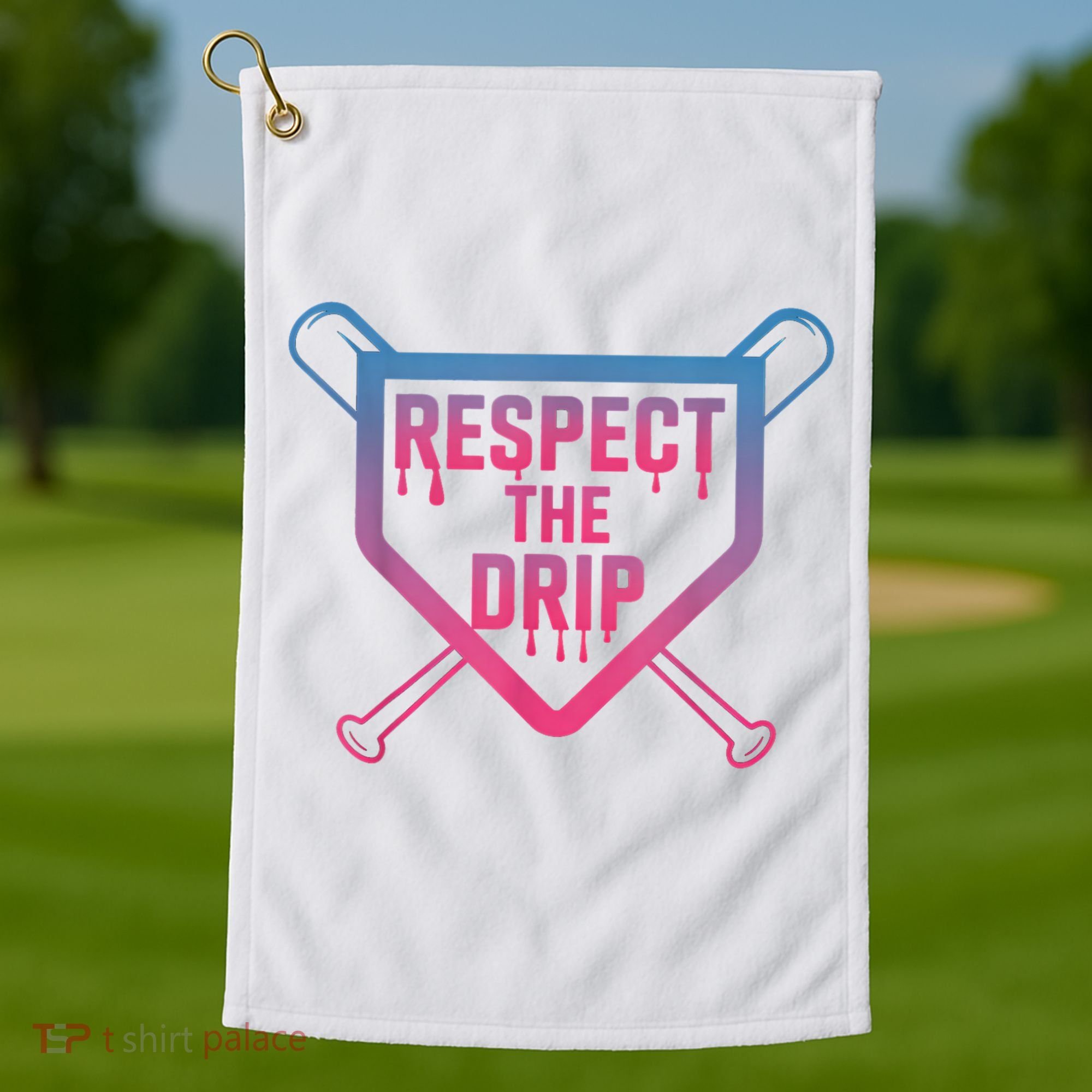 Baseball Respect The Drip Home Plate Drip Ice Cream Golf Towel