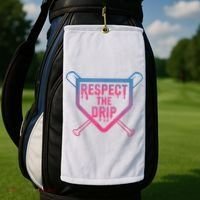 Baseball Respect The Drip Home Plate Drip Ice Cream Golf Towel thumb 2