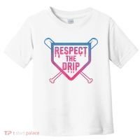 Baseball Respect The Drip Home Plate Drip Ice Cream Toddler T-Shirt thumb 0
