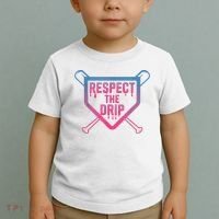 Baseball Respect The Drip Home Plate Drip Ice Cream Toddler T-Shirt thumb 2