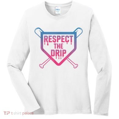 Baseball Respect The Drip Home Plate Drip Ice Cream Women's Long Sleeve Shirt