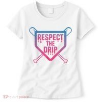 Baseball Respect The Drip Home Plate Drip Ice Cream Women's T-Shirt thumb 0