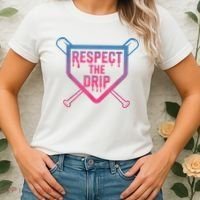 Baseball Respect The Drip Home Plate Drip Ice Cream Women's T-Shirt thumb 2