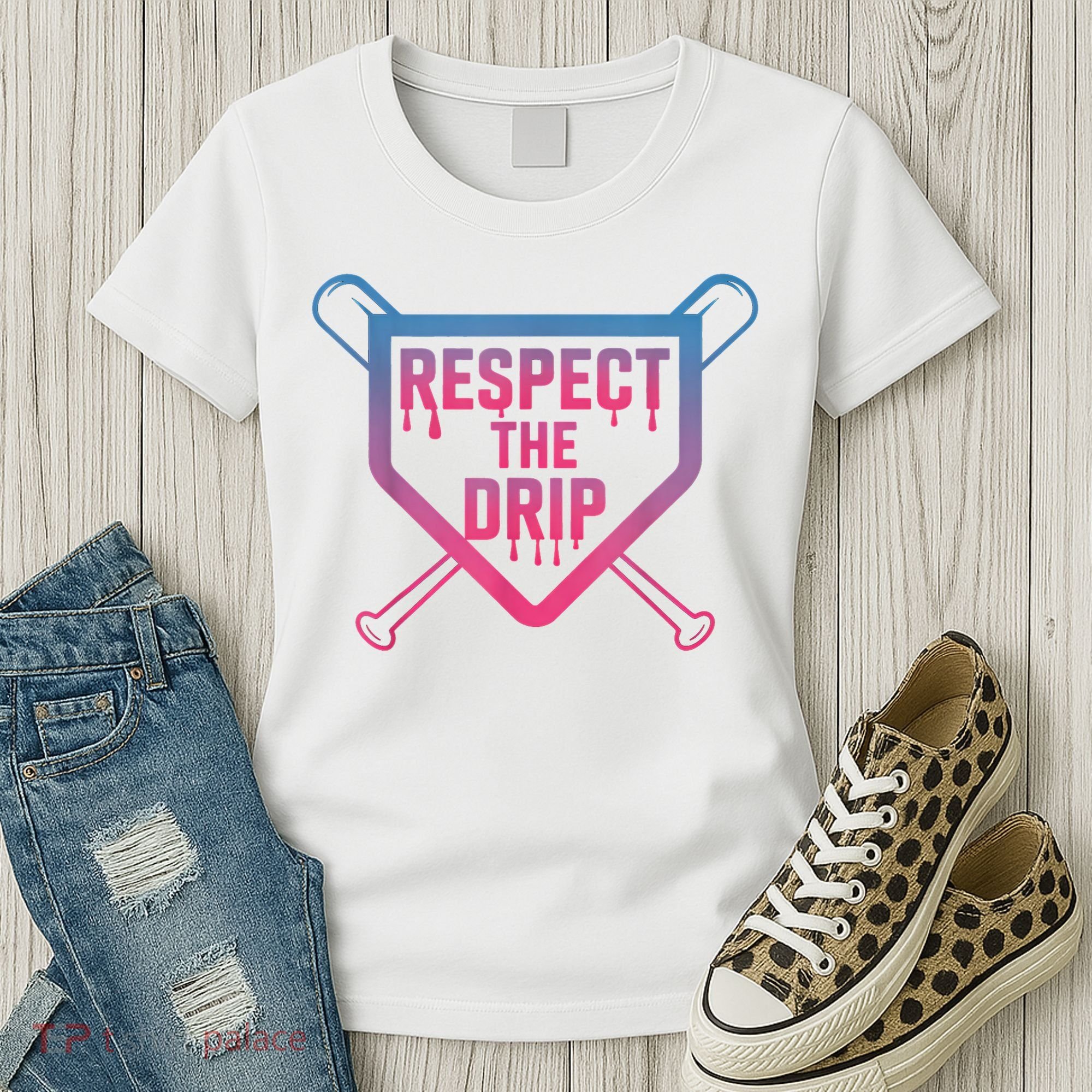 Baseball Respect The Drip Home Plate Drip Ice Cream Women's T-Shirt