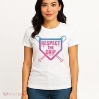 Baseball Respect The Drip Home Plate Drip Ice Cream Women's T-Shirt thumb 4