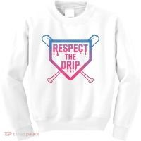 Baseball Respect The Drip Home Plate Drip Ice Cream Kids Sweatshirt thumb 0