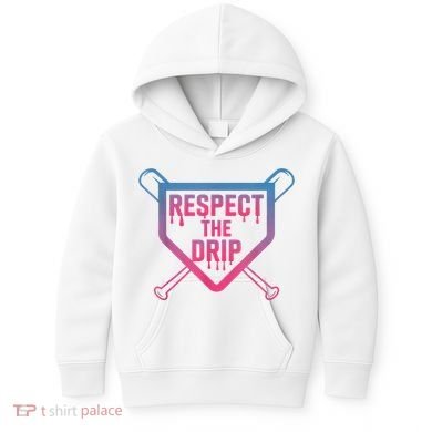 Baseball Respect The Drip Home Plate Drip Ice Cream Kids Hoodie