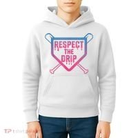 Baseball Respect The Drip Home Plate Drip Ice Cream Kids Hoodie thumb 4