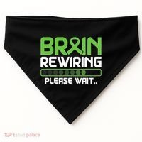 Brain Rewiring Traumatic Brain Injury Ribbon TBI Survivor USA-Made Doggie Bandana thumb 0