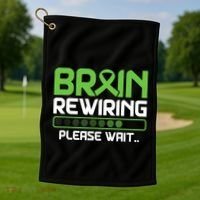 Brain Rewiring Traumatic Brain Injury Ribbon TBI Survivor Golf Towel thumb 1
