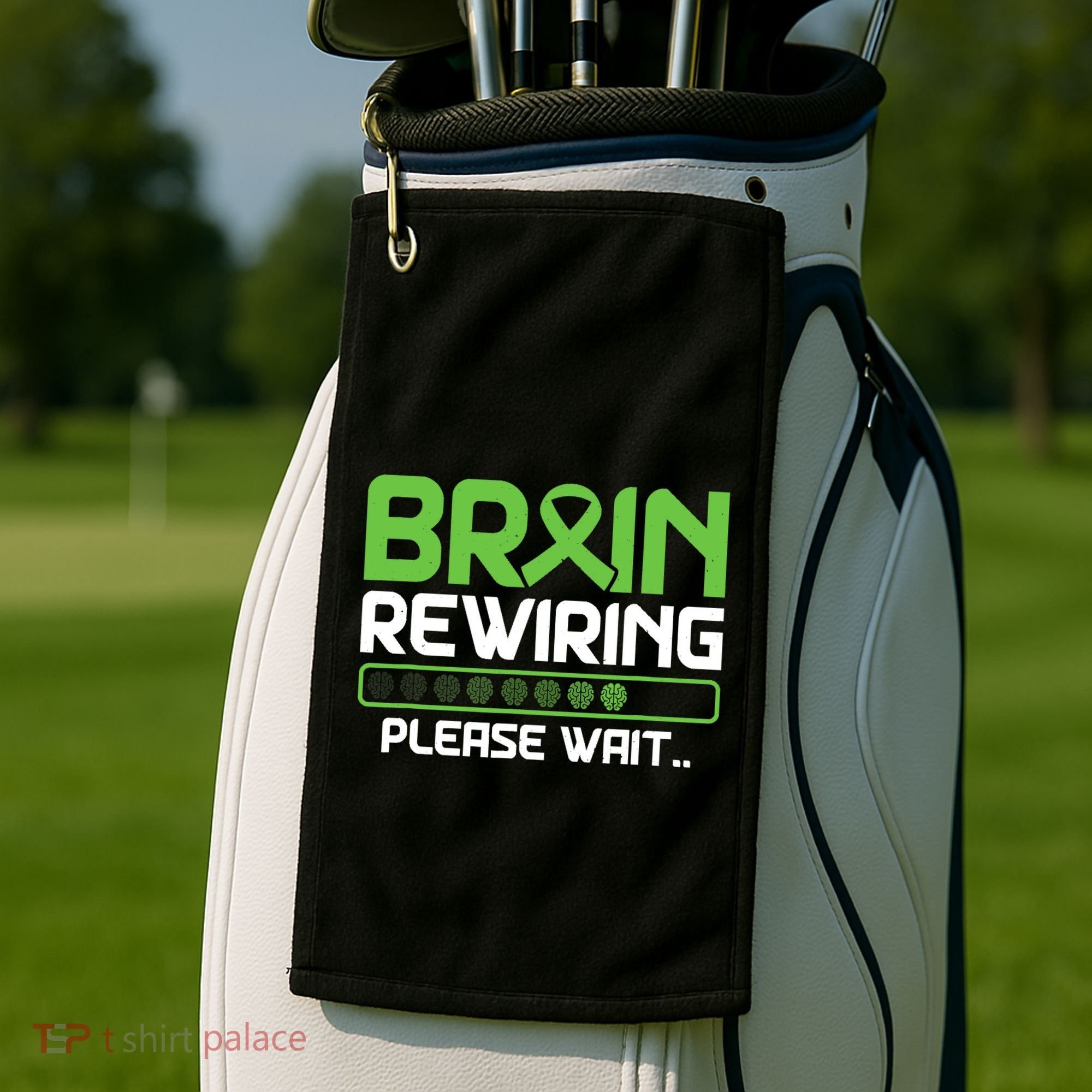 Brain Rewiring Traumatic Brain Injury Ribbon TBI Survivor Golf Towel