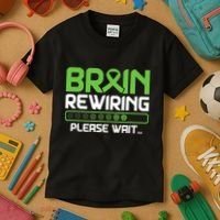 Brain Rewiring Traumatic Brain Injury Ribbon TBI Survivor Kids T-Shirt thumb 3