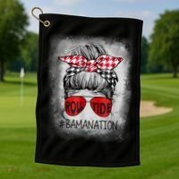 Bamanation Roll Tide Alabama All Yall The Tide Is Crimson Golf Towel thumb 1