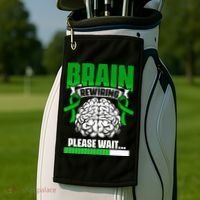 Brain Rewiring Traumatic Brain Injury Surgery TBI Survivor Golf Towel thumb 2