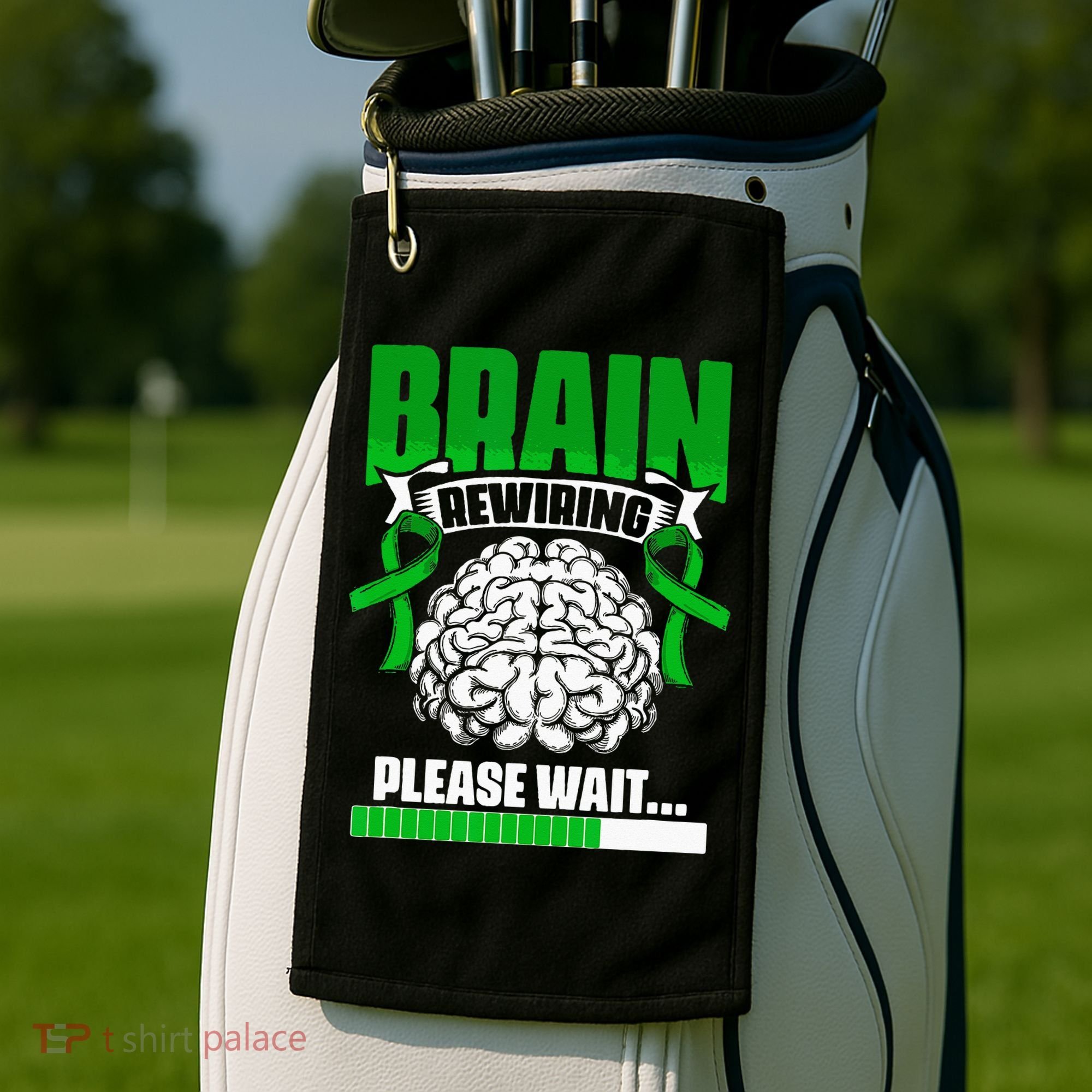 Brain Rewiring Traumatic Brain Injury Surgery TBI Survivor Golf Towel