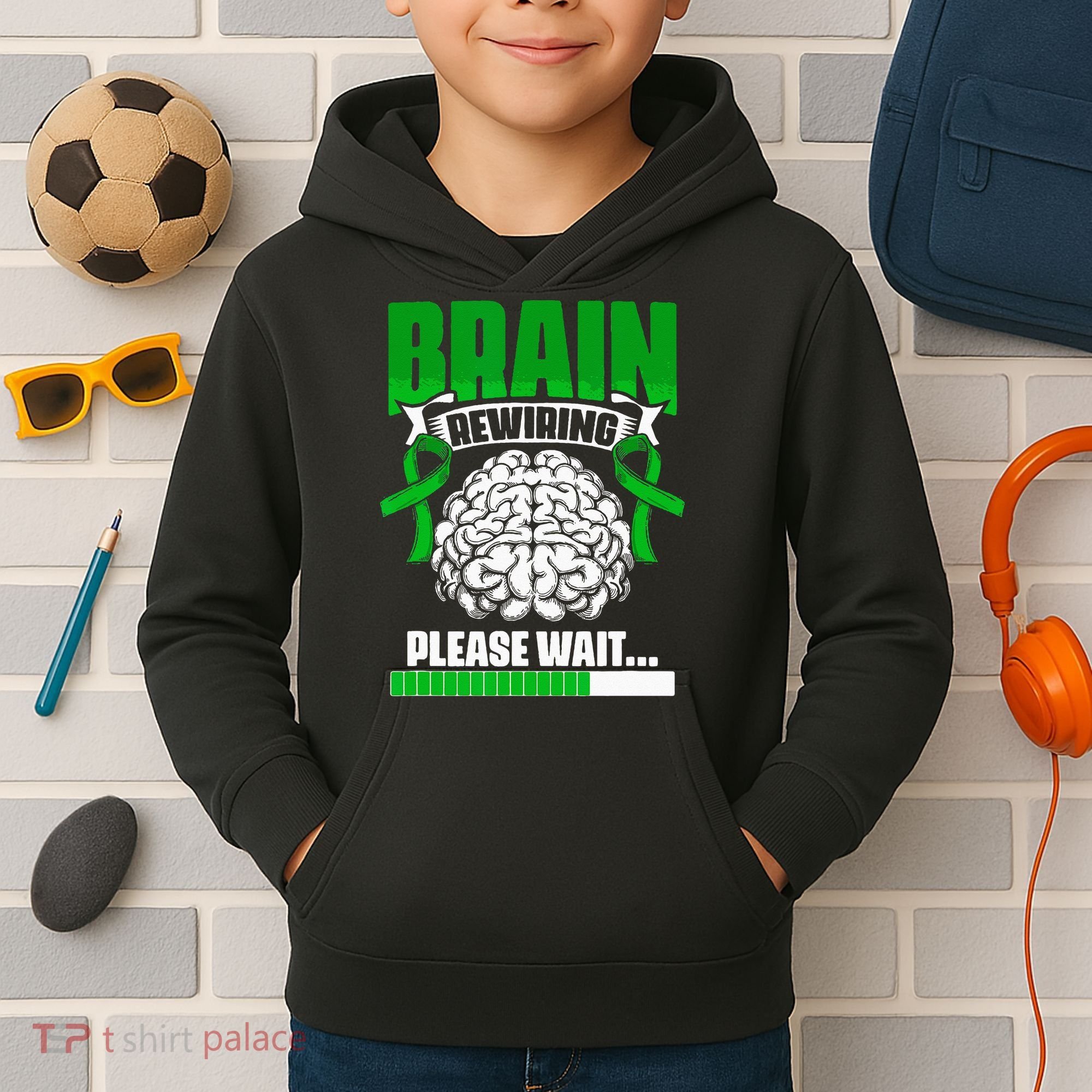 Brain Rewiring Traumatic Brain Injury Surgery TBI Survivor Kids Hoodie