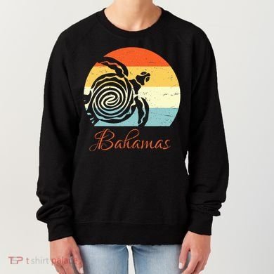 Bahamas Retro Throwback Sea Turtle Vacation Women's Sweatshirt