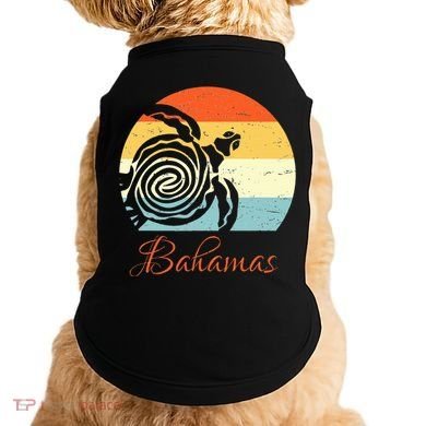 Bahamas Retro Throwback Sea Turtle Vacation Doggie Tank