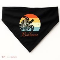 Bahamas Retro Throwback Sea Turtle Vacation USA-Made Doggie Bandana thumb 0