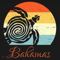 Bahamas Retro Throwback Sea Turtle Vacation Bucket Hat thumb 4