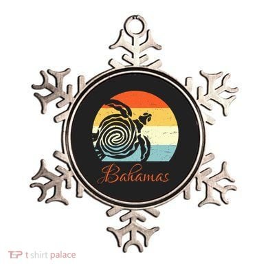 Bahamas Retro Throwback Sea Turtle Vacation Ornament