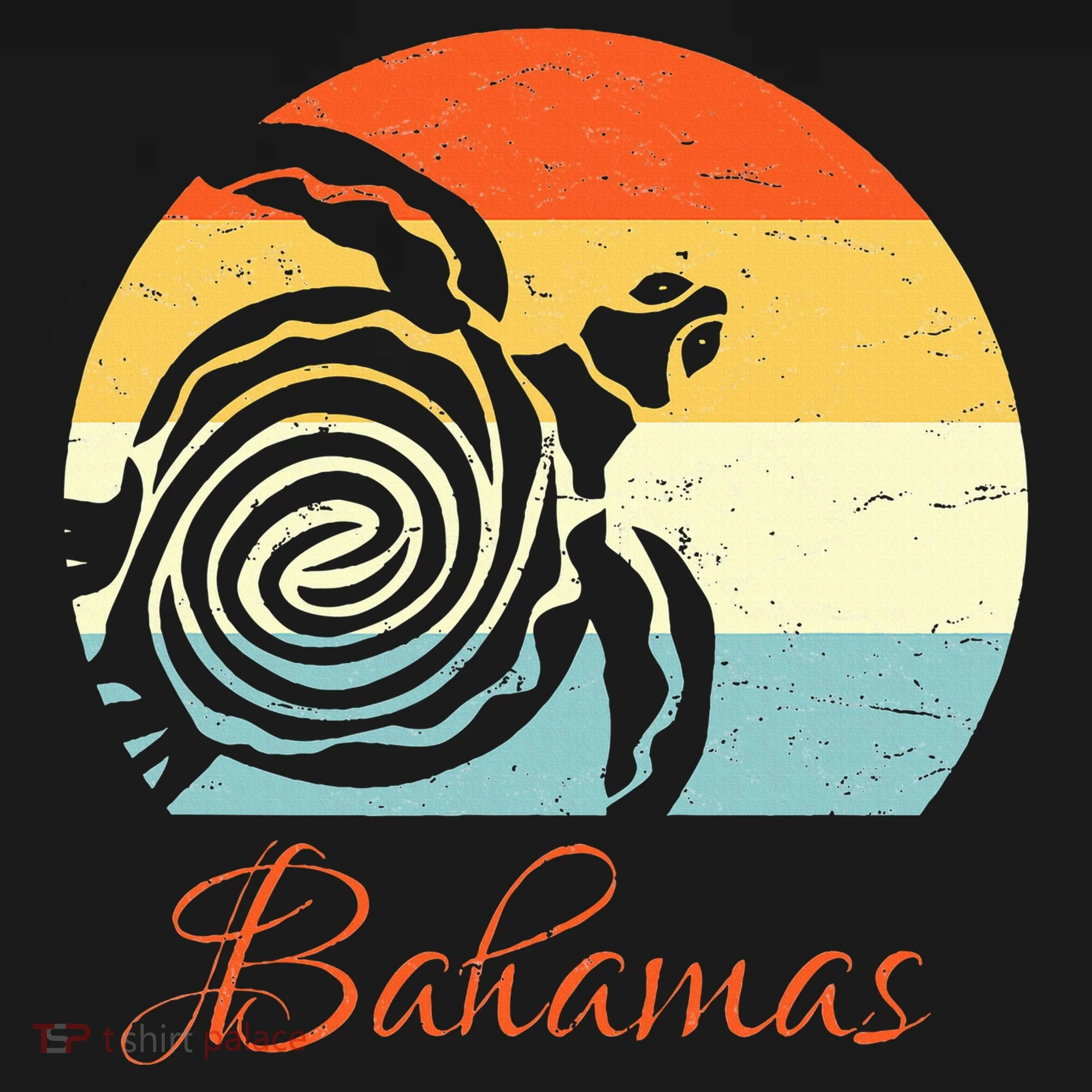 Bahamas Retro Throwback Sea Turtle Vacation Ornament