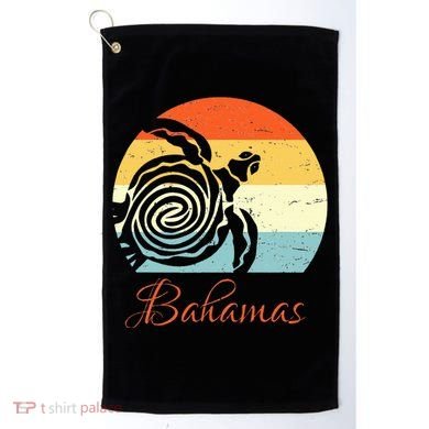 Bahamas Retro Throwback Sea Turtle Vacation Golf Towel