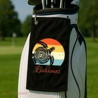 Bahamas Retro Throwback Sea Turtle Vacation Golf Towel thumb 2