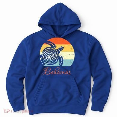 Bahamas Retro Throwback Sea Turtle Vacation Hoodie