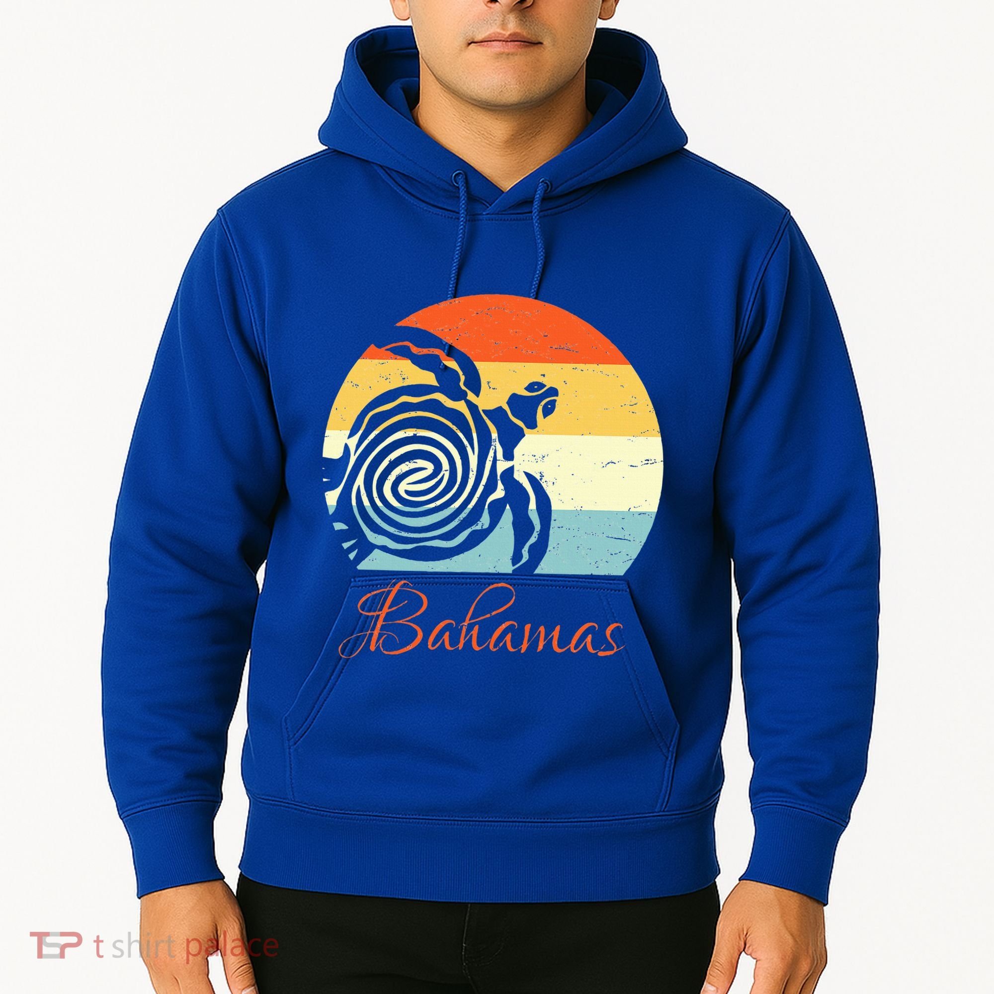 Bahamas Retro Throwback Sea Turtle Vacation Hoodie