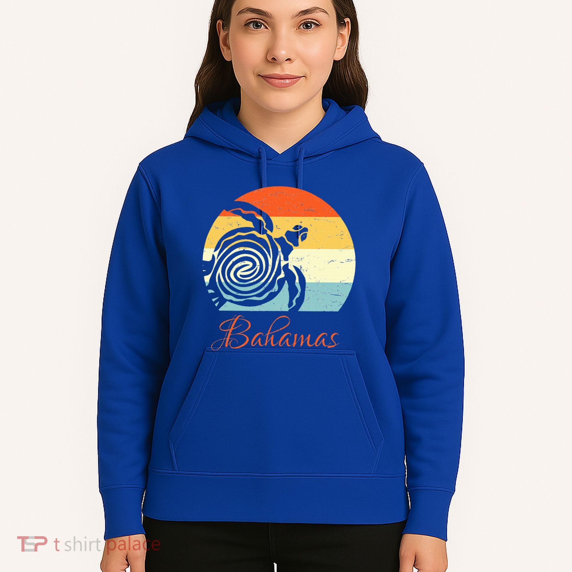 Bahamas Retro Throwback Sea Turtle Vacation Hoodie