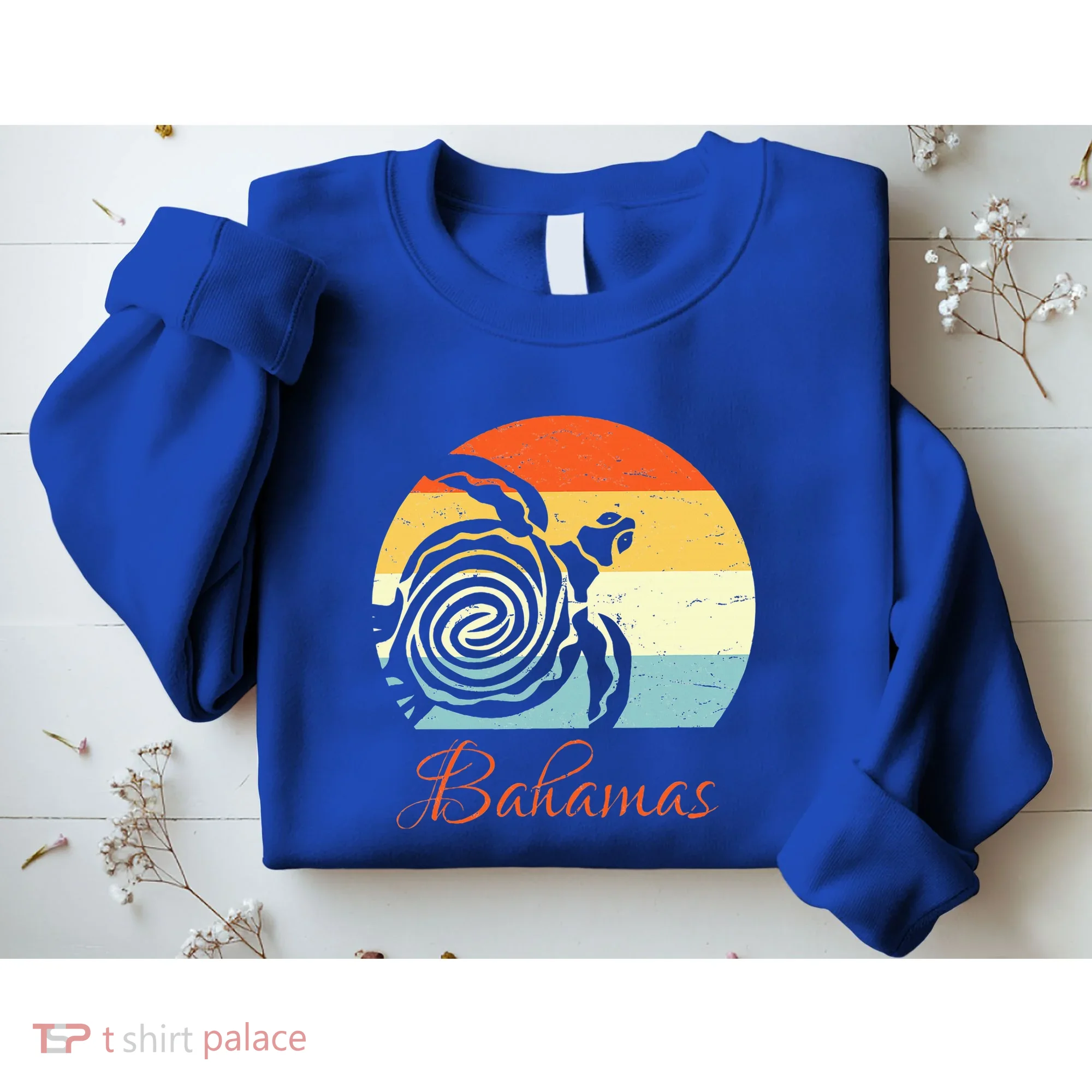 Bahamas Retro Throwback Sea Turtle Vacation Sweatshirt