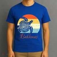 Bahamas Retro Throwback Sea Turtle Vacation T-Shirt thumb 3