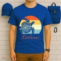 Bahamas Retro Throwback Sea Turtle Vacation T-Shirt thumb 6
