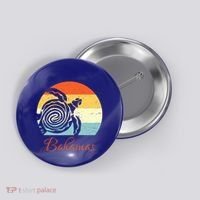 Bahamas Retro Throwback Sea Turtle Vacation Button thumb 0