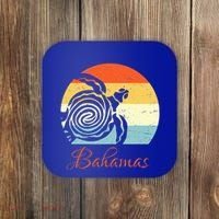 Bahamas Retro Throwback Sea Turtle Vacation Coaster thumb 0