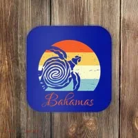 Bahamas Retro Throwback Sea Turtle Vacation Coaster thumb 0