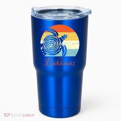 Bahamas Retro Throwback Sea Turtle Vacation Tumbler