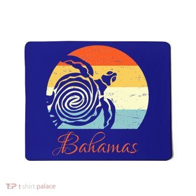 Bahamas Retro Throwback Sea Turtle Vacation Mousepad