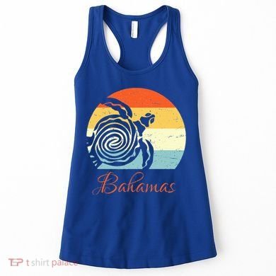 Bahamas Retro Throwback Sea Turtle Vacation Women's Tank Top