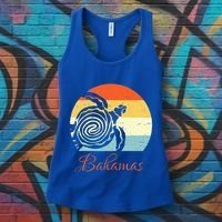 Bahamas Retro Throwback Sea Turtle Vacation Women's Tank Top thumb 3
