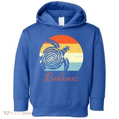 Bahamas Retro Throwback Sea Turtle Vacation Toddler Hoodie